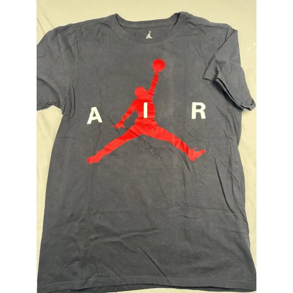Jordan Air Jumpman Logo Graphic T-Shirt Black Red Men’s Size S